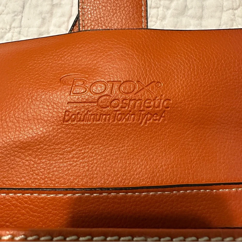 Botox Cosmetic Satchel Type Bag Orange / Brown Color Great Preowned Condition - Picture 8 of 15